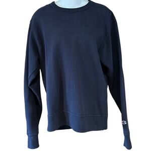 Champion Navy Blue Long Sleeve Sweatshirt Adult Small